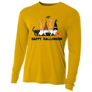 Halloween Gnomes Cute Autumn Pumpkin Fall Holiday Gift Cooling Performance Long Sleeve Crew