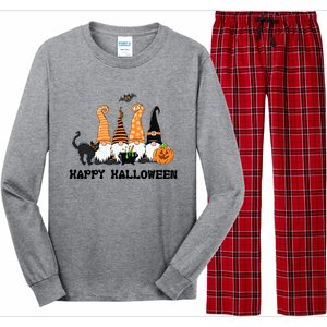 Halloween Gnomes Cute Autumn Pumpkin Fall Holiday Gift Long Sleeve Pajama Set