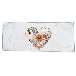 Halloween Ghost Cute Heart Large Microfiber Waffle Golf Towel