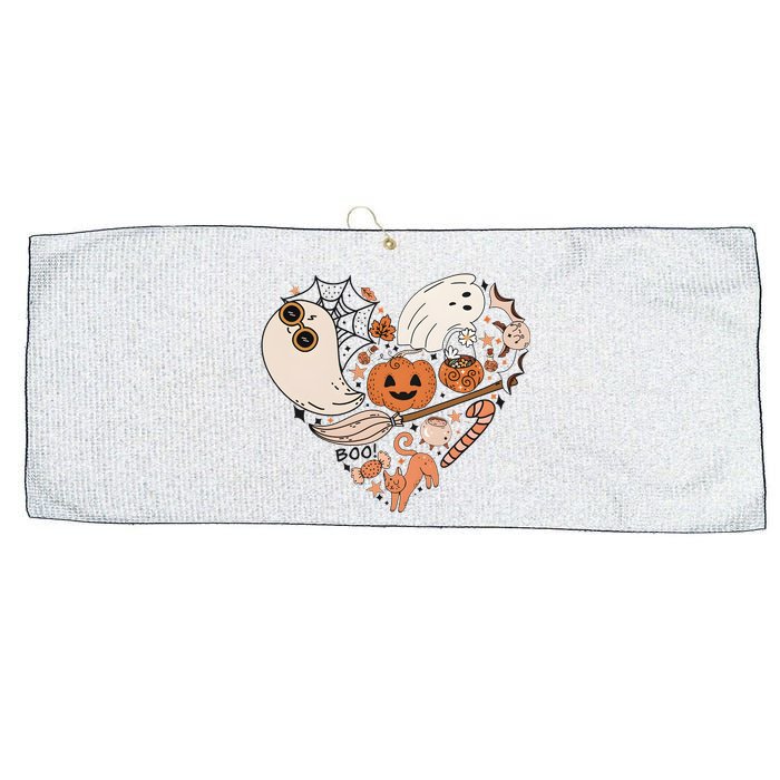 Halloween Ghost Cute Heart Large Microfiber Waffle Golf Towel