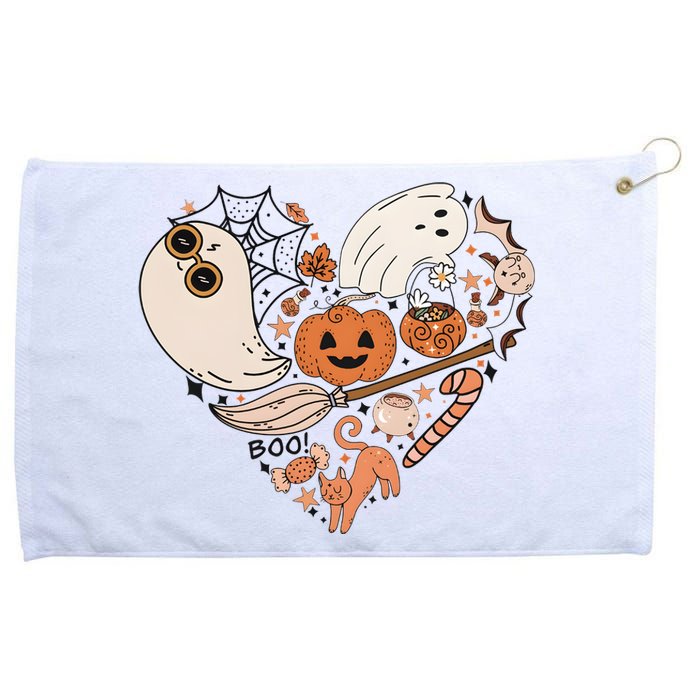 Halloween Ghost Cute Heart Grommeted Golf Towel