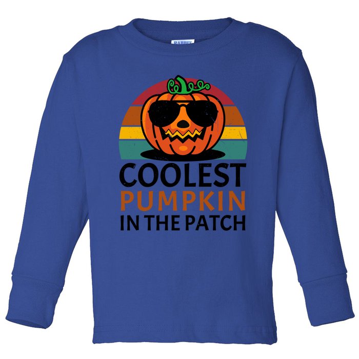 Halloween Gift Coolest Pumpkin In The Patch Gift Toddler Long Sleeve Shirt