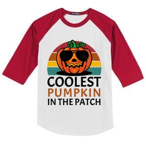 Halloween Gift Coolest Pumpkin In The Patch Gift Kids Colorblock Raglan Jersey