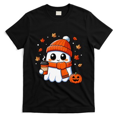 Halloween Ghost Coffee Boo Spooky Season Fall Gift T-Shirt