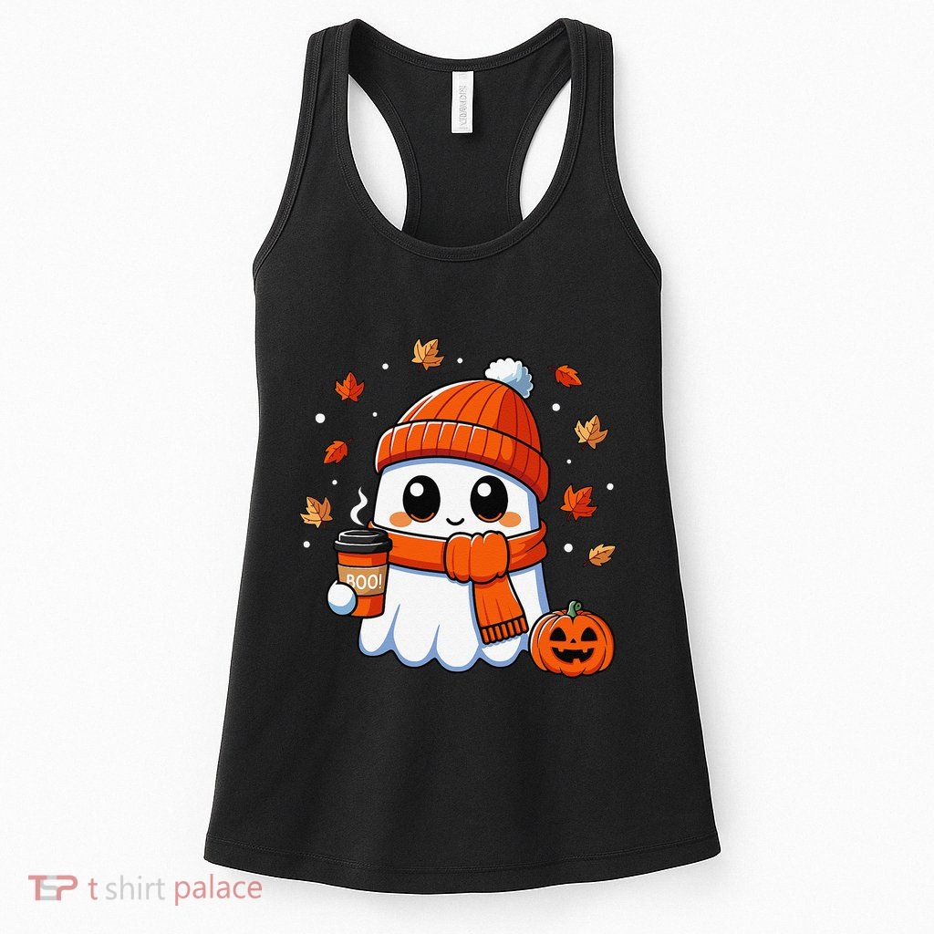 Halloween Ghost Coffee Boo Spooky Season Fall Gift Womens Tank Top
