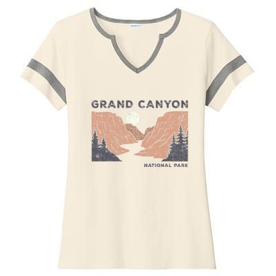 Hiked Grand Canyon National Park Arizona Vintage Ladies Halftime Notch Neck Tee