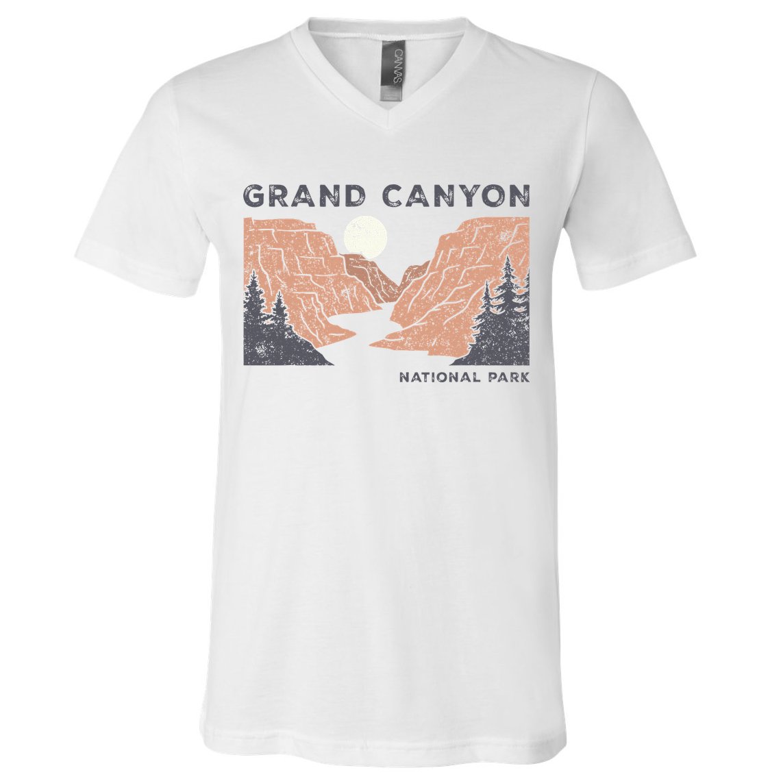 Hiked Grand Canyon National Park Arizona Vintage V-Neck T-Shirt