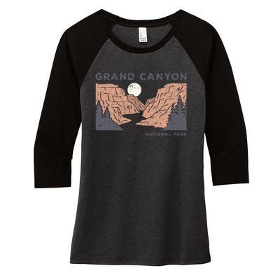 Hiked Grand Canyon National Park Arizona Vintage Women's Tri-Blend 3/4-Sleeve Raglan Shirt