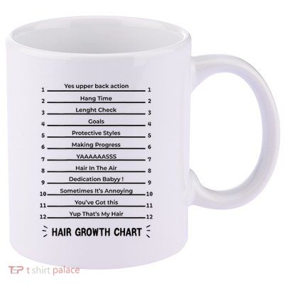 Hair Growth Chart Length Check For Your Stylish Long Hair 11oz C Handle Ceramic Mug