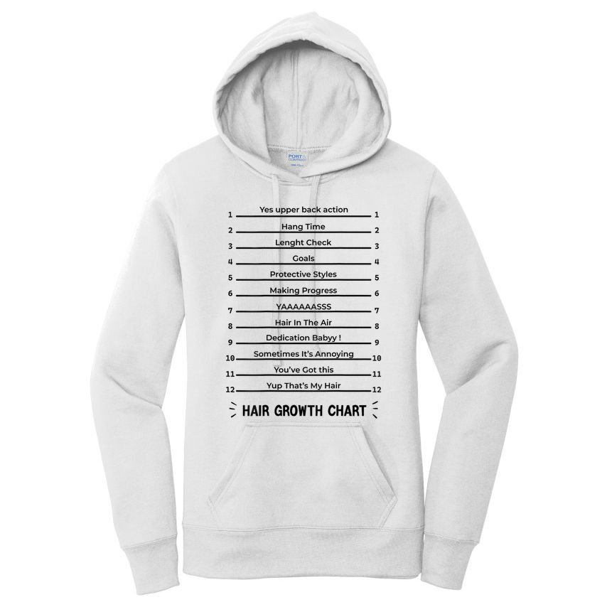 Hair Growth Chart Length Check For Your Stylish Long Hair Women's Pullover Hoodie