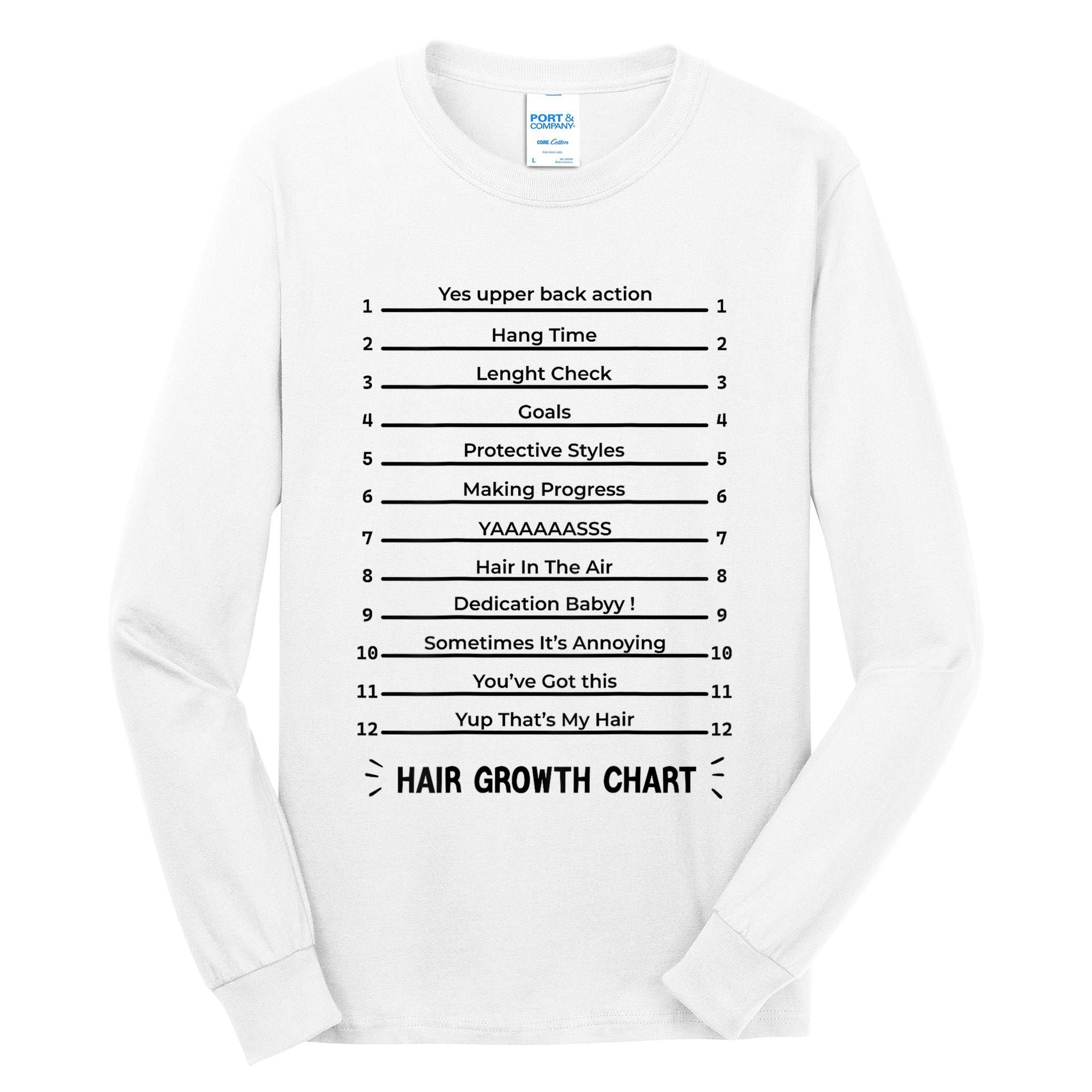Hair Growth Chart Length Check For Your Stylish Long Hair Tall Long Sleeve T-Shirt
