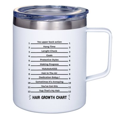 Hair Growth Chart Length Check For Your Stylish Long Hair 12oz Stainless Steel Coffee Mug