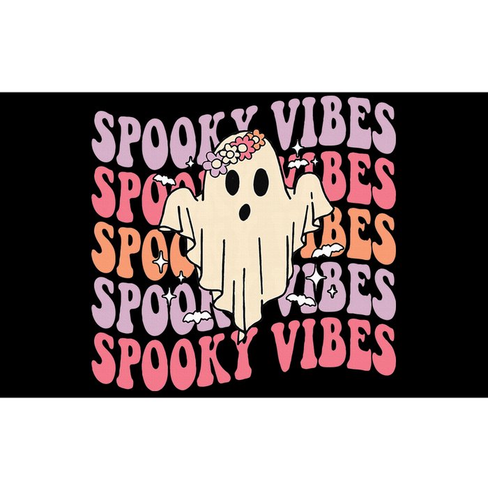 Halloween Ghost Costume with Retro Floral Spooky Vibes Bumper Sticker