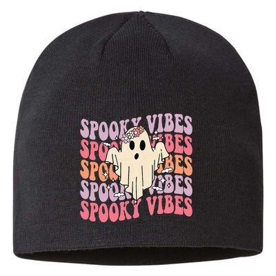 Halloween Ghost Costume with Retro Floral Spooky Vibes Sustainable Beanie