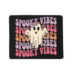 Halloween Ghost Costume with Retro Floral Spooky Vibes Mousepad