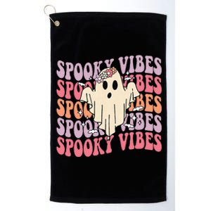 Halloween Ghost Costume with Retro Floral Spooky Vibes Platinum Collection Golf Towel