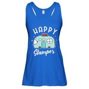 Happy Glamper Camper Camping Gift Ladies Essential Flowy Tank