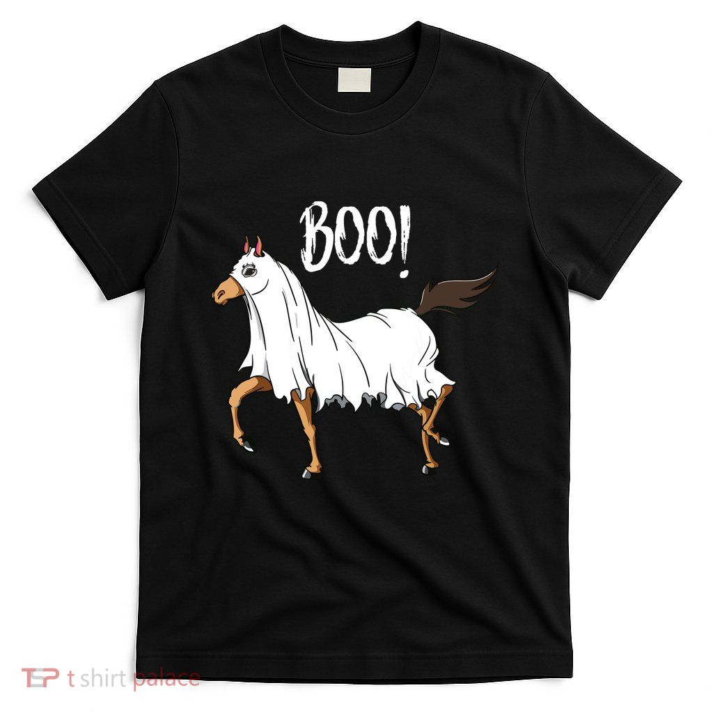 Horse Ghost Costume Funny Equestrian Horse Lover Halloween T-Shirt