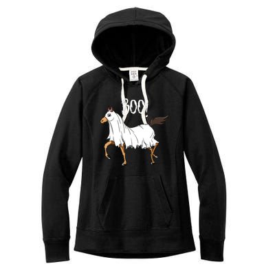 Horse Ghost Costume Funny Equestrian Horse Lover Halloween Women's Fleece Hoodie