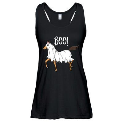 Horse Ghost Costume Funny Equestrian Horse Lover Halloween Ladies Essential Flowy Tank