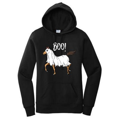 Horse Ghost Costume Funny Equestrian Horse Lover Halloween Women's Pullover Hoodie