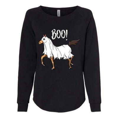 Horse Ghost Costume Funny Equestrian Horse Lover Halloween Womens California Wash Sweatshirt