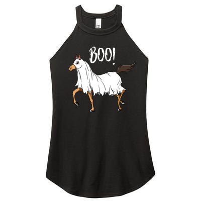 Horse Ghost Costume Funny Equestrian Horse Lover Halloween Women's Perfect Tri Rocker Tank