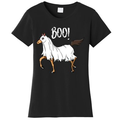 Horse Ghost Costume Funny Equestrian Horse Lover Halloween Women's T-Shirt