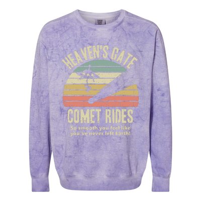 HeavenS Gate Comet Rides Retro Man 90s Space Lover Gift Colorblast Crewneck Sweatshirt