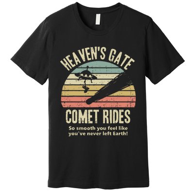 HeavenS Gate Comet Rides Retro Man 90s Space Lover Gift Premium T-Shirt