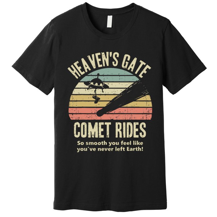 HeavenS Gate Comet Rides Retro Man 90s Space Lover Gift Premium T-Shirt