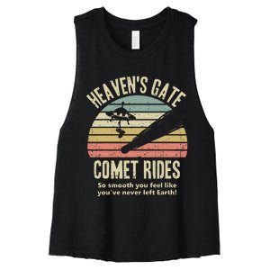 HeavenS Gate Comet Rides Retro Man 90s Space Lover Gift Women's Racerback Cropped Tank