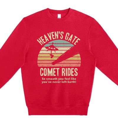 HeavenS Gate Comet Rides Retro Man 90s Space Lover Gift Premium Crewneck Sweatshirt