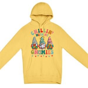 Hippie Groovy Chillin With My Gnomies Santa Claus Christmas Gift Premium Pullover Hoodie