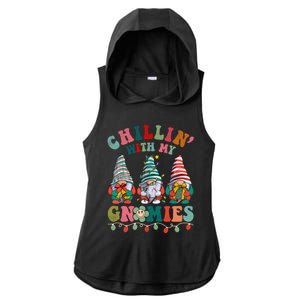 Hippie Groovy Chillin With My Gnomies Santa Claus Christmas Gift Ladies PosiCharge Tri-Blend Wicking Draft Hoodie Tank