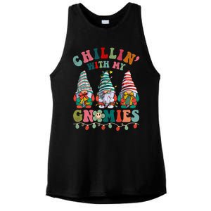 Hippie Groovy Chillin With My Gnomies Santa Claus Christmas Gift Ladies PosiCharge Tri-Blend Wicking Tank