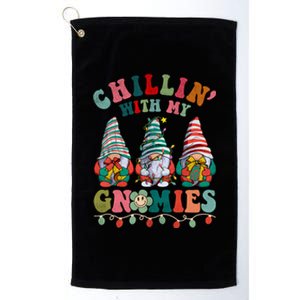 Hippie Groovy Chillin With My Gnomies Santa Claus Christmas Gift Platinum Collection Golf Towel