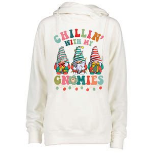 Hippie Groovy Chillin With My Gnomies Santa Claus Christmas Gift Womens Funnel Neck Pullover Hood