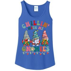 Hippie Groovy Chillin With My Gnomies Santa Claus Christmas Gift Ladies Essential Tank