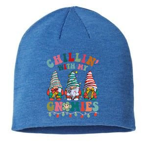 Hippie Groovy Chillin With My Gnomies Santa Claus Christmas Gift Sustainable Beanie