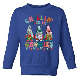 Hippie Groovy Chillin With My Gnomies Santa Claus Christmas Gift Toddler Sweatshirt