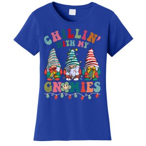 Hippie Groovy Chillin With My Gnomies Santa Claus Christmas Gift Women's T-Shirt