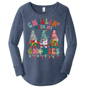 Hippie Groovy Chillin With My Gnomies Santa Claus Christmas Gift Women's Perfect Tri Tunic Long Sleeve Shirt