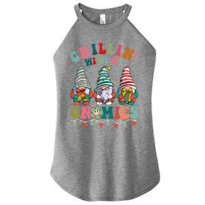 Hippie Groovy Chillin With My Gnomies Santa Claus Christmas Gift Women's Perfect Tri Rocker Tank