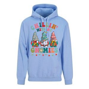 Hippie Groovy Chillin With My Gnomies Santa Claus Christmas Gift Unisex Surf Hoodie