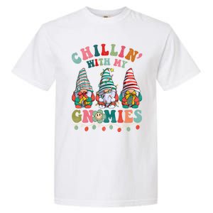 Hippie Groovy Chillin With My Gnomies Santa Claus Christmas Gift Garment-Dyed Heavyweight T-Shirt