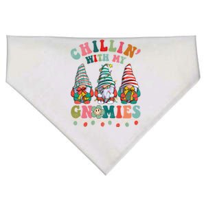 Hippie Groovy Chillin With My Gnomies Santa Claus Christmas Gift USA-Made Doggie Bandana