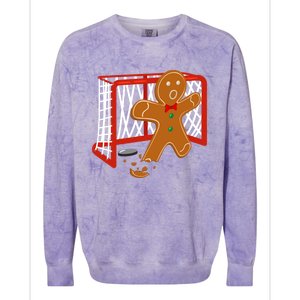 Hockey Goalie Christmas Party Gingerbread Funny Gift Colorblast Crewneck Sweatshirt