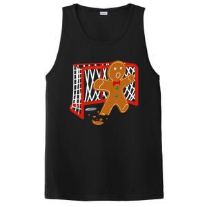 Hockey Goalie Christmas Party Gingerbread Funny Gift PosiCharge Competitor Tank