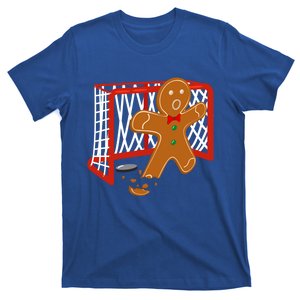 Hockey Goalie Christmas Party Gingerbread Funny Gift T-Shirt